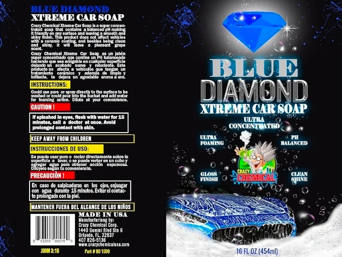 Blue Diamond Xtreme Car Soap 16 fl oz (Ultra Foaming)