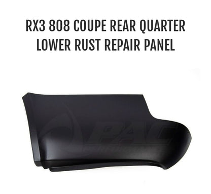 RX3 COUPE REAR QUARTER LOWER (RUST REPAIR PANEL) RIGHT SIZE .